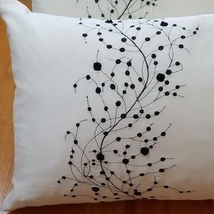 Revelations Cream& black Embroidery Accent Pillow